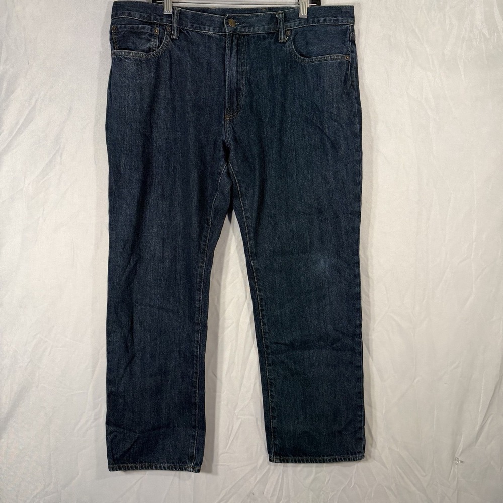 Gap Straight Fit Blue Jeans Men's Dark Wash Fits 38x30 Cotton Denim Pants - Picture 7 of 11